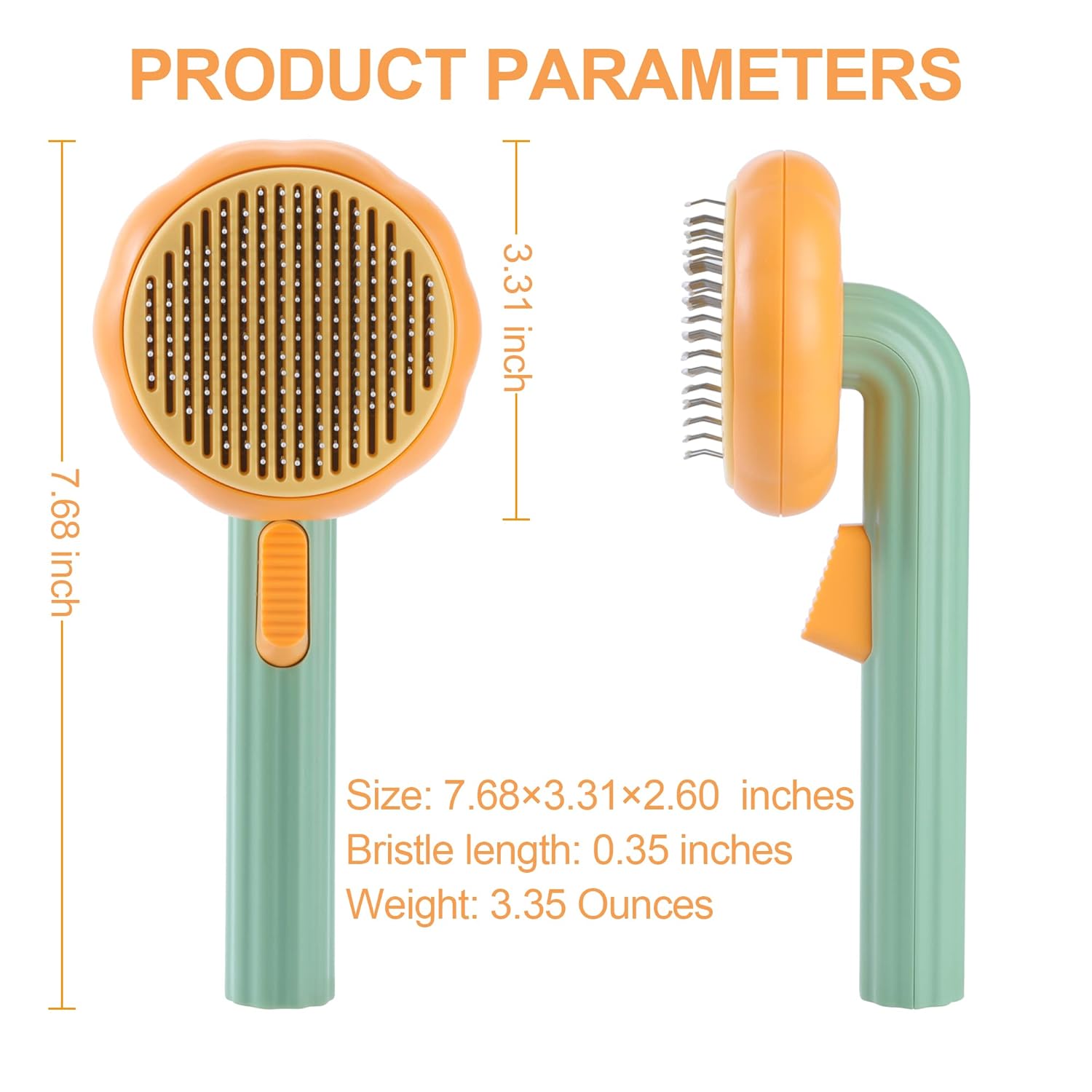 Felinoir Self Cleaning Slicker Brush lemmikkiharja kurpitsa itsep.