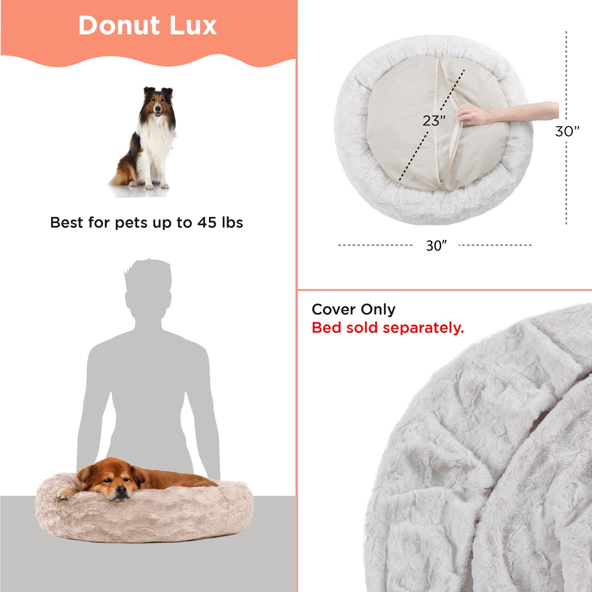 Best Friends by Sheri Calming Donut vaihtopäällinen 30x30 gray