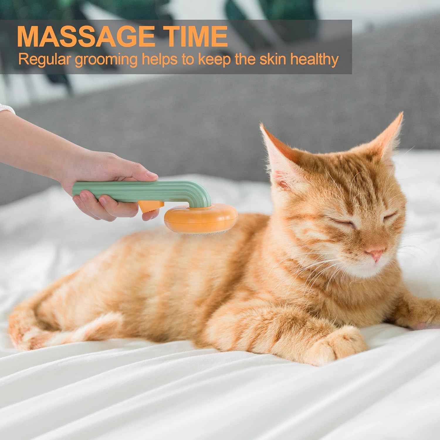 Felinoir Self Cleaning Slicker Brush lemmikkiharja kurpitsa itsep.