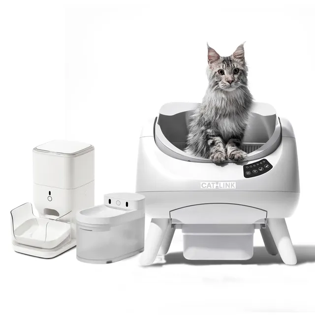 CATLINK Open-X itsepuhdistuva kissanhiekkalaatikko valkoinen settinä