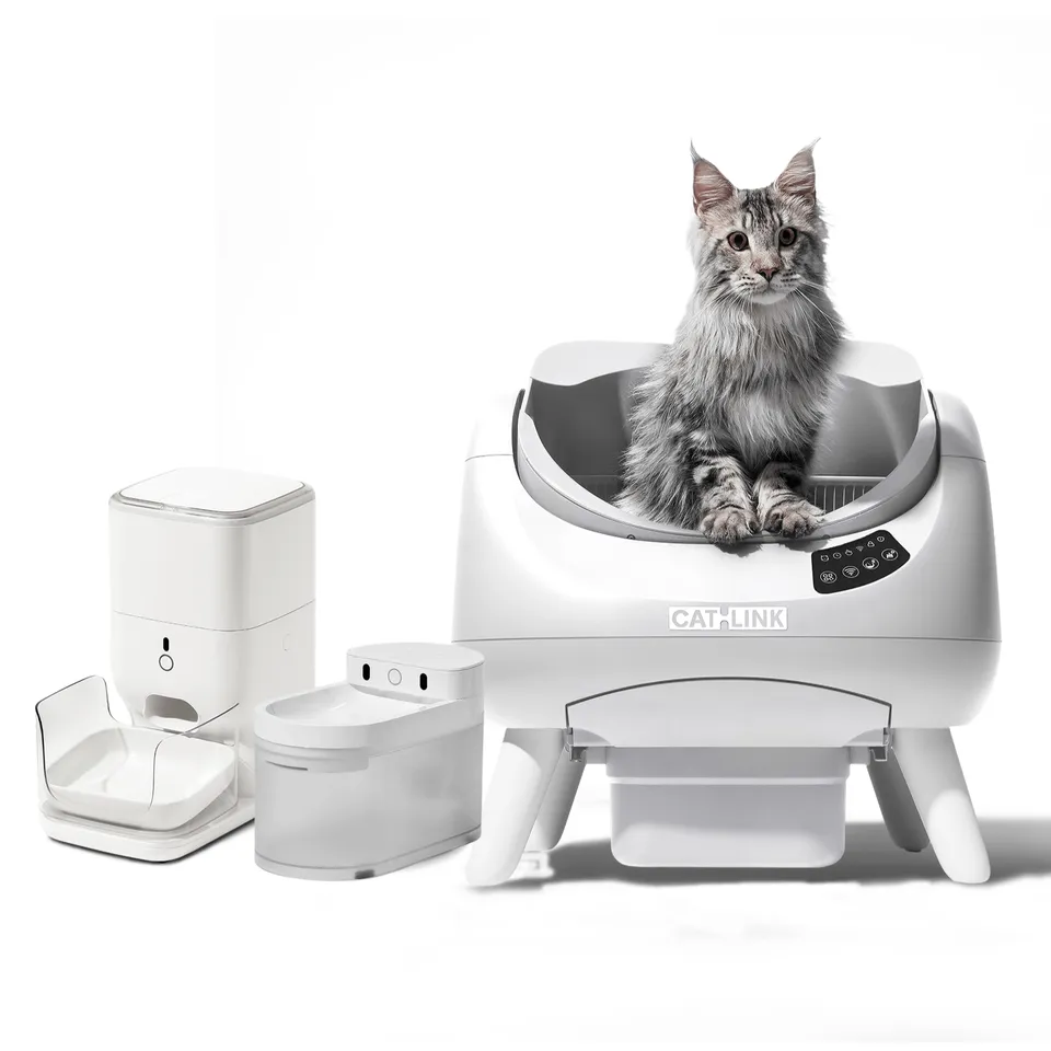 CATLINK Open-X itsepuhdistuva kissanhiekkalaatikko valkoinen settinä