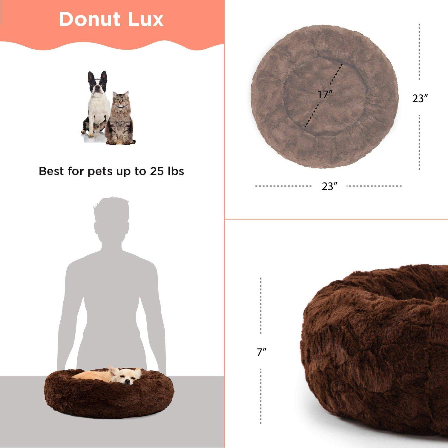 Best Friends By Sheri Calming Donut Lux Fur koiranpeti 58 cm Chocolate rauhoittava