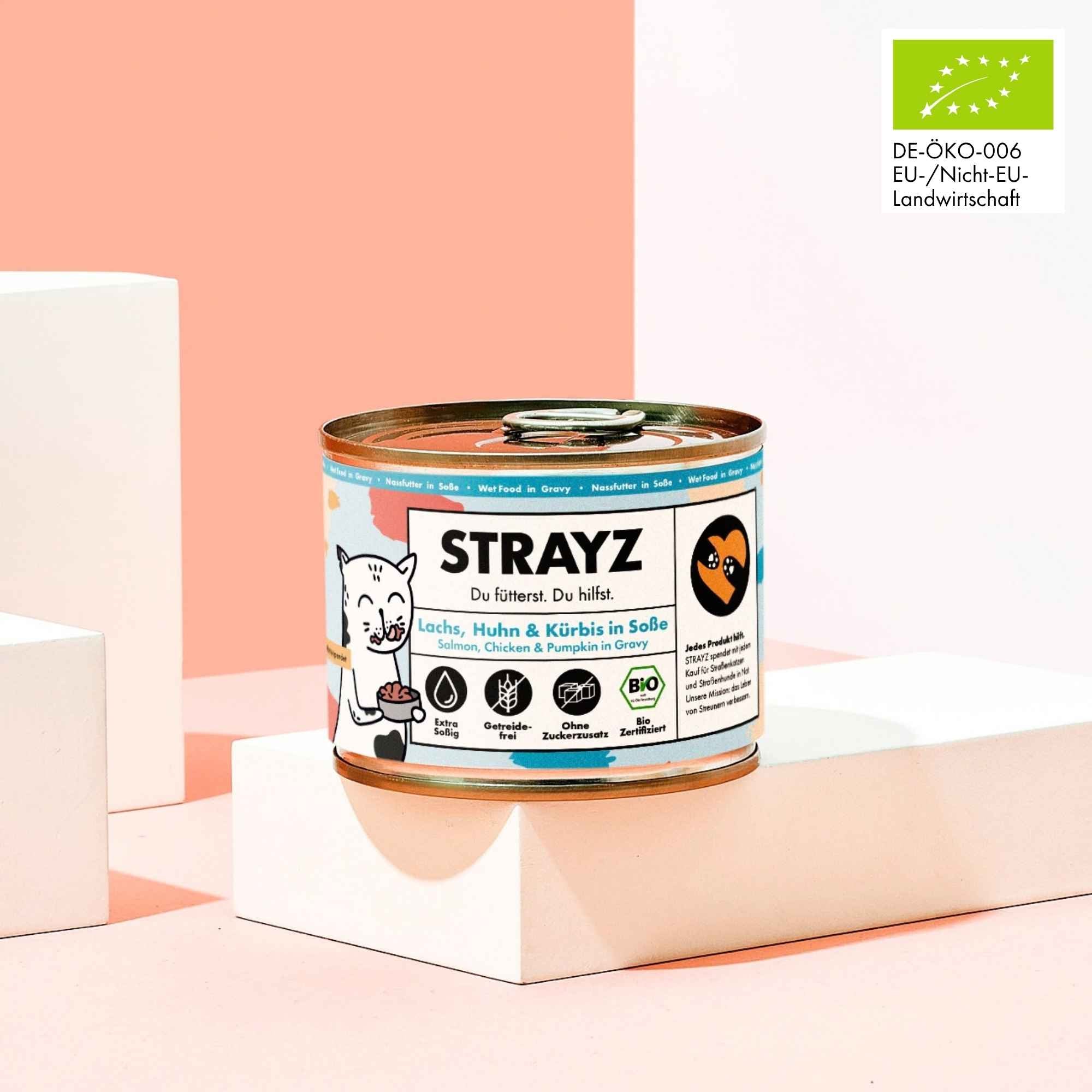 STRAYZ Lohi-kana-kurpitsa kissan märkäruoka 200 g viljaton
