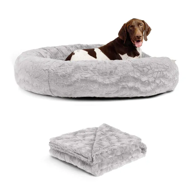 Best Friends By Sheri Calming Donut Lux Fur koiranpeti 45x45 harmaa sett