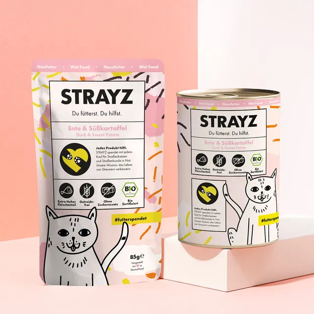 STRAYZ Ankka-bataatti kissan märkäruoka patee 85 g